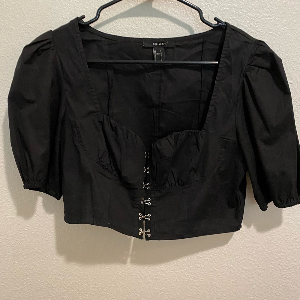 Corset Going Out Black Crop Top